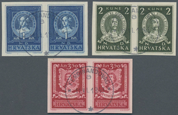 Kroatien: 1943, Famous Croats As Used, Unperforated Set In Horizontal Pairs. ÷ 1943, Berühmte Kroate - Croatie