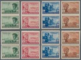 Kroatien: 1943 (1 July). Croat Legion Relief Fund. Variety: 1K 0,50K Dark Green, 2K + 1K Carmine-lil - Croatia