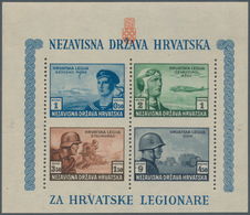 Kroatien: 1943. Croat Legion Relief Fund. Very Fine Mint Never Hinged Miniature Sheet, Perforated Ve - Kroatien