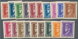 Kroatien: 1943-44. Dr. Ante Pavelic, "Poglavnik", Definitive Issue. Complete Set But 1.50K Slate Pur - Kroatien