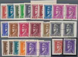 Kroatien: 1943, President Pavelic As Unperforated Set In Horizontal Pairs, All Used, In Adition Perf - Kroatien