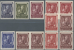 Kroatien: 1943, Brother Boskovic Each In The Vertical Double Piece 12,50 K Lower Stamp With Engraver - Kroatien