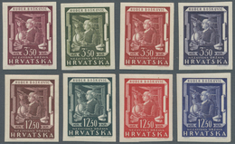 Kroatien: 1943, Brother Boskovic 3,50 And 12,50 K, 8 Imperforated Values In Various Colors, 5 Values - Kroatien