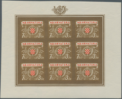 Kroatien: 1944. (1 Feb). Postal And Railway Employees Relief Fund. VARIETY 7K + 3.50K Light Brown/da - Croatie