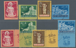 Kroatien: 1944, 7 + 3.50 K. War-damaged As Unperforated Set And Once Set With Attached Decorative Fi - Croatie
