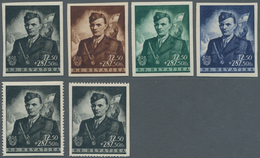 Kroatien: 1944, Jure-Ritter Francetic In Four Various Imperforated Mint COLOUR PROBES In Reddish Bro - Croatie