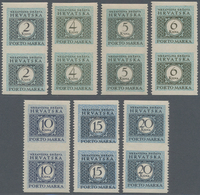 Kroatien - Portomarken: 1943/1944. POSTAGE DUE. 2K, 4 K, 5K & K, Dark Grey/turquouse-blue And 10 K, - Croatia