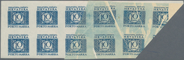 Kroatien - Portomarken: 1942 (5 Aug). Postage Due. Variety 10 K Deep Blue, IMPERF. Mint Never Hinged - Croatie