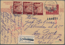 Kroatien - Ganzsachen: 1943. 2K Brown-carmine/pale Chamois (not Brownish Stock) Pictorial Stationery - Kroatien