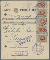 Lettland: 1919. MONEY ORDER (PASTO PERLAIDA), Black/old White Form, For The Sum Of 1,000A, Franked 1 - Lettonie