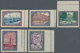 Lettland: 1925, 300 Years City Of LIBAU Imperforated Set, All With Large Margins. Traces Of Hinge On - Lettonie