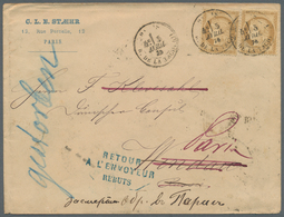 Lettland - Besonderheiten: 1876, Ventspils, Incoming Mail From France, Cover Bearing Two Copies 15c. - Letland