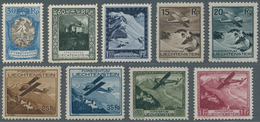 Liechtenstein: 1921/1930, Landschaften 30 C, 60 C, 1,50 Fr. Sowie Flugzeuge, Einige Bessere Werte Mi - Covers & Documents