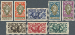 Liechtenstein: 1928, 70 Jahre Regentschaft Johann II., Kompletter Postfrischer Luxus-Satz Von 8 Wert - Lettres & Documents