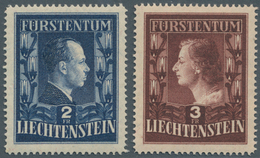 Liechtenstein: 1951, 2 Und 3 Fr Fürstenpaar Eng Gezähnt 14¾, Postfrisch In Unsignierter Top-Erhaltun - Covers & Documents