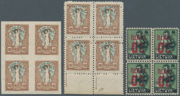Litauen: 1920 - 1922, 2 Years Independence 40 Sk In Imperforated Block Of Four And With Horizontal D - Lituanie