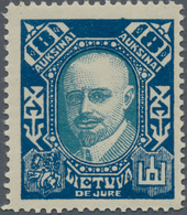 Litauen: 1922, 'De Jure' 8 A. Aleksandras Stulginskis In The FEHLFARBE Darkblue/greenblue (color Of - Lithuania