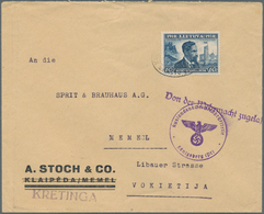 Litauen: 1939 Two Censored Covers With 60 C Blue With And Without Surcharge From Kaunas To Offenburg - Lituanie