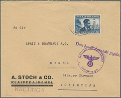 Litauen: 1939 Two Censored Covers With 60 C Blue With And Without Surcharge From Kaunas To Offenburg - Litauen