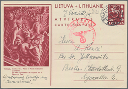 Litauen - Ganzsachen: 1940 Postal Stationery Card P 30/05 From Kaunas With OKW-censor To Berlin, Lon - Lituanie