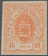 Luxemburg: 1859. 40 Centimes, Orange-red, Good Margins All Around, Mint With Original Gum. Certifica - Sonstige & Ohne Zuordnung