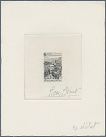 Luxemburg: 1977, Épreuve D'artiste For The 6 Fr. Value Of The Set Mi.No. 947/948. Signed By The Stam - Other & Unclassified