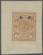 Luxemburg - Dienstmarken: 1881/1884, 1 Cent. Brau Als Postfrische Druckprobe Mit Breitem "S.P." - Officials