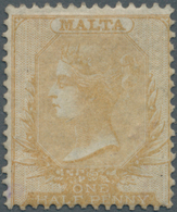 Malta: 1860, QV ½ D. Yellow-brown On White Paper Without Watermark, Mint LH, Fresh Colour And Very F - Malte