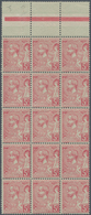 Monaco: 1891, 5fr. Rose On Greenish, Block Of 15 With Adjoining Gutters At Top, Fresh Colour, Slight - Oblitérés