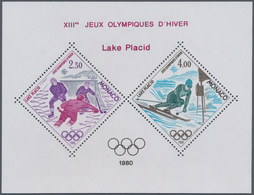 Monaco: 1980, Summer Olympics Moscow And Winter Olympics Lake Placid Set Of Two Special Miniature Sh - Used Stamps