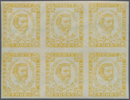 Montenegro: 1893. Prince Nicholas. Fourth Printing. 2n Yellow, IMPERF, 2½ Mm Apart Between Rows. Sup - Montenegro