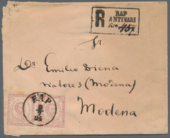 Montenegro:  1894, Envelope Registered To Italy (DIENA Correspondence) Franked Second Printing 7n Ro - Montenegro