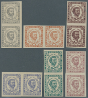 Montenegro: 1898 (1 May). Prince Nicholas. New Values. 1n Grey-blue, 20n Orange-brown, 30n Brown-pur - Montenegro