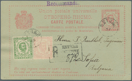 Montenegro - Ganzsachen: 1894, 2n Carmine/pale Green Prince Nicholas Stationary Card (Michel P1) Reg - Montenegro