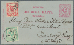 Montenegro - Ganzsachen: 1898. 5 N Carmie/pale Blue Prince Nicholas Letter Card Addressed To KAROLVY - Montenegro