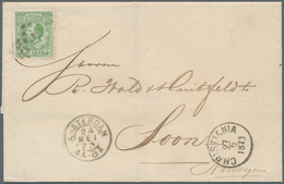 Niederlande: 1873, 20c. Bright Green, Perf. 13½:14, Single Franking On Lettersheet From "AMSTERDAM 2 - Autres & Non Classés