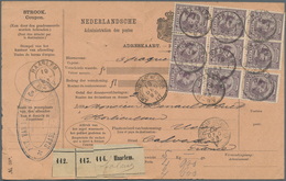 Niederlande: 1893 Parcel Card + Coupon For Three Packets From Haarlem To Ussy, Calvados, France Via - Autres & Non Classés
