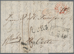 Norwegen: 1846 Letter With Red K 1 From Christiania Via Strömstad, The Mill Route (Route De Moulins) - Covers & Documents