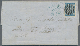 Norwegen: 1855 Inland Letter With Mi. 1 With Lattice Postmark From Laurvig To Skien, Nice Wide-margi - Brieven En Documenten