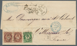 Norwegen: 1874. Envelope (horizontal Fold) Addressed To France Bearing Yvert 16, 1s Green And Yvert - Briefe U. Dokumente