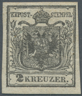 Österreich: 1850, 2 Kr Grauschwarz, Type Ia Auf Handpapier In Ungebrauchter Ausnahmeerhaltung, Volle - Unused Stamps