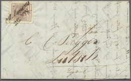 Österreich: 1850 - 1858, Wappenzeichnung 6 Kr. Rosabraun, Entwertet HOHENEMS Und Kaiser Franz Joseph - Neufs