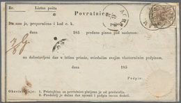 Österreich: 1853, 6 Kr Braun, Handpapier, Allseits Vollrandig, Einzelfrankatur Auf Zweisprachiger Re - Neufs