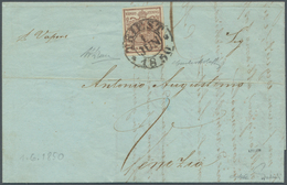 Österreich: 1850, 6 Kreuzer Rotbraun, Handpapier Type I A, Allseits Vollrandig, Auf Komplettem Faltb - Unused Stamps