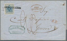 Österreich: 1853, INCOMING FORWARDED MAIL: Britisch Indien, Kompletter Faltbrief Der Fa. Oliva & Cas - Neufs