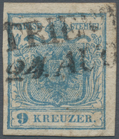 Österreich: 1850, 9 Kreuzer Hellblau, Handpapier Type I, Mit Weitestem Abstand 1,2 Mm Zwischen Der Z - Neufs