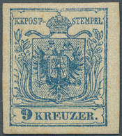 Österreich: 1850, 9 Kr Lebhaftblau, Type IIIb Auf Maschinenpapier In Ungebrauchter Ausnahmeerhaltung - Neufs