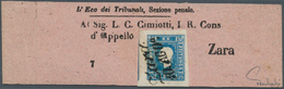 Österreich: 1858, (1,05 Kreuzer) Dunkelblau Zeitungsmarke, Type I, Allseits Breit- Bis überrandig, L - Unused Stamps