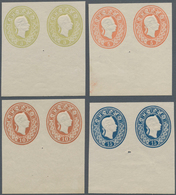 Österreich: 1860/1884, 3-15 Kr. Komplett Als UNGEZÄHNTE Probedruck-Paare Zu Dem Gesuchten Neudruck V - Ungebraucht