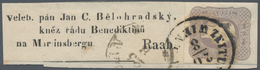 Österreich: 1861 Zeitungsmarke (1.05 Kr.) Dunkelviolett, Gebraucht Auf Adresszettel, übergehend Entw - Ungebraucht